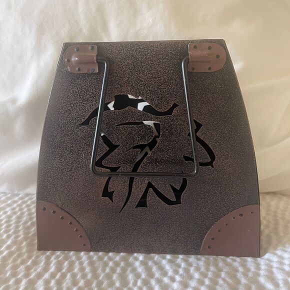 Vintage Rustic Metal Candle Lantern Home Decor Hunting Leaf Purse tea lamp - Picture 8 of 10